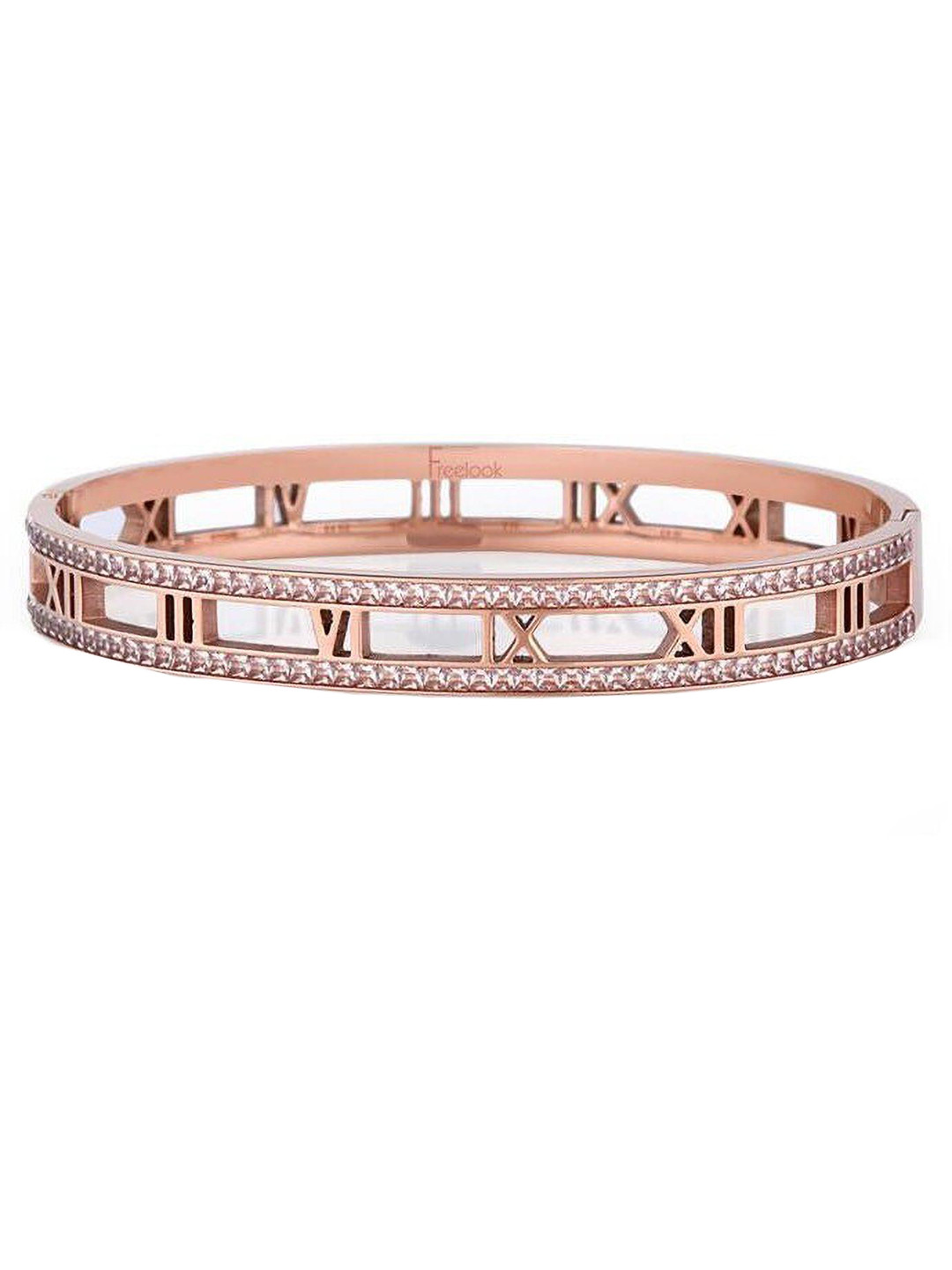 

MYKI Women Cubic Zirconia Rose Gold-Plated Kada Bracelet