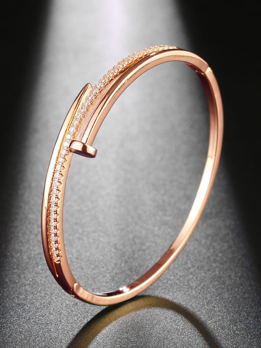 

MYKI Women Rose Gold Plated Cubic Zirconia Kada