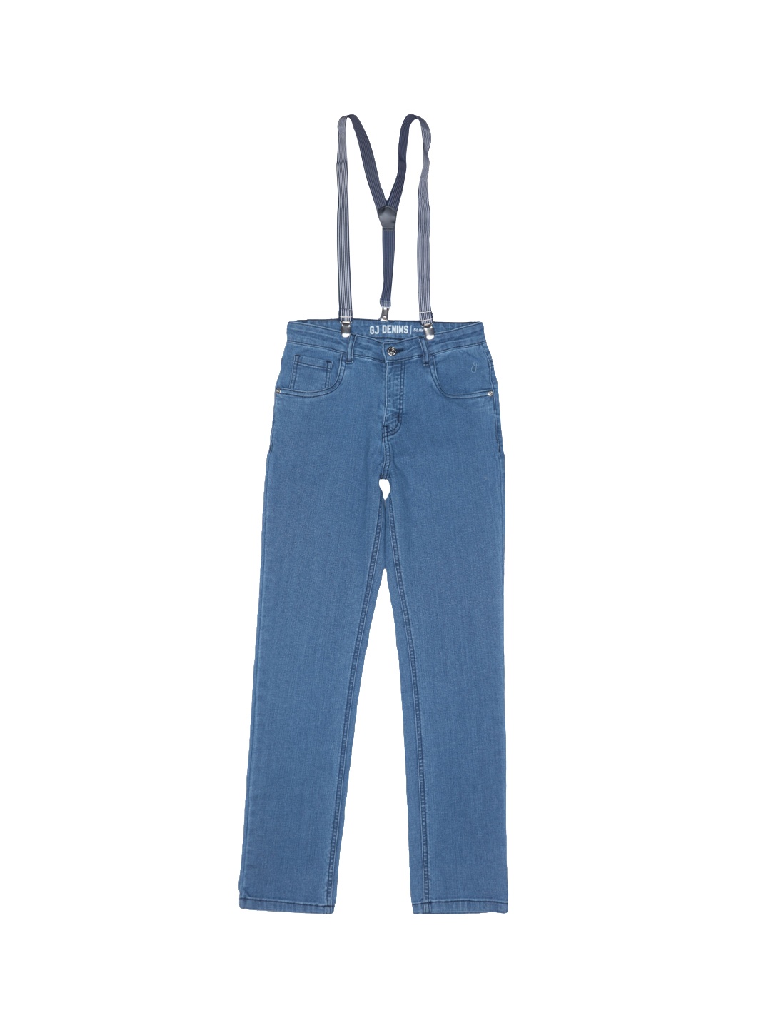 

Gini and Jony Boys Clean Look Mid-Rise Jeans With Suspenders, Blue