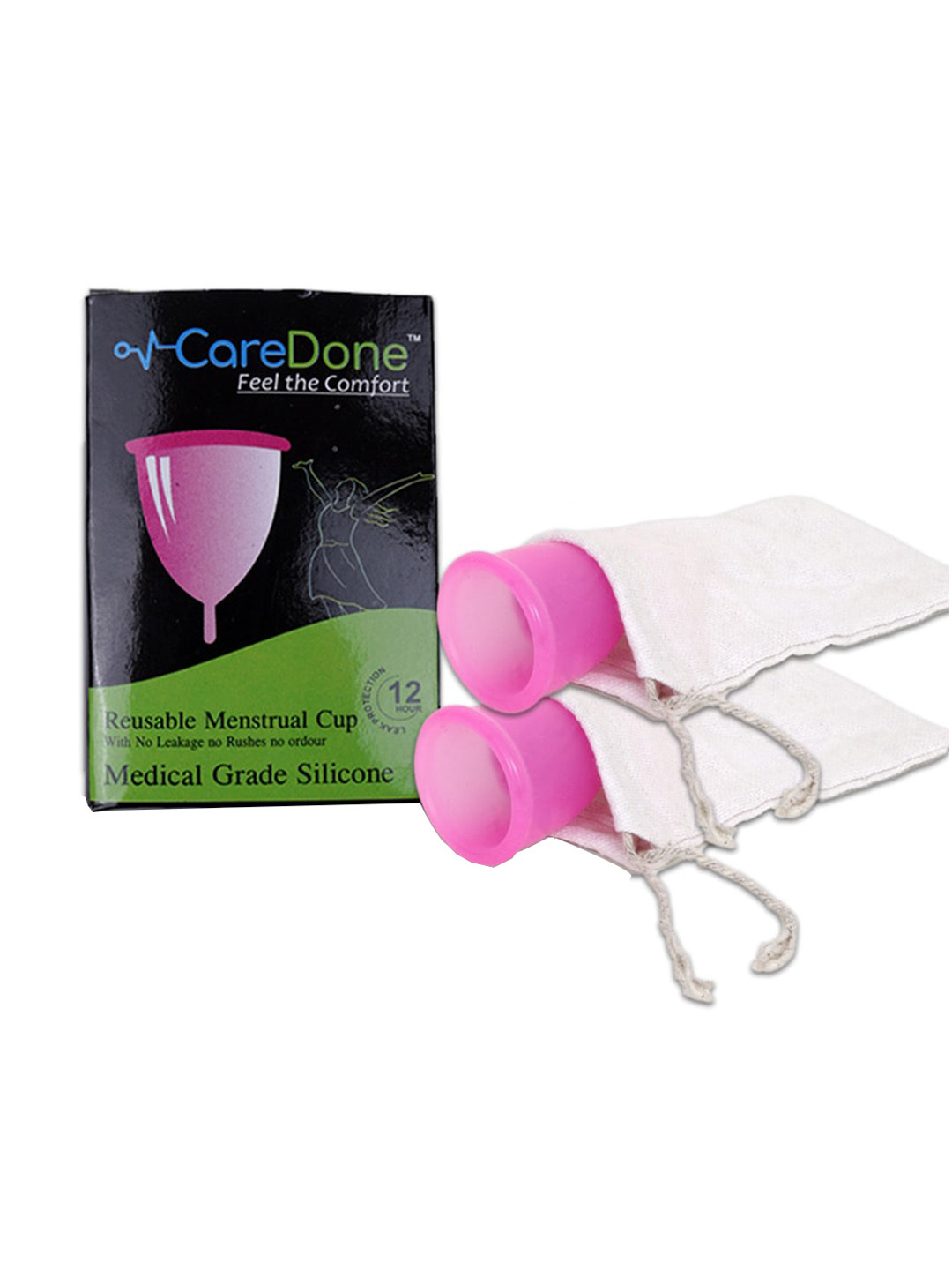 

CareDone Set Of 2 Reusable Menstrual Cup - Large, Pink