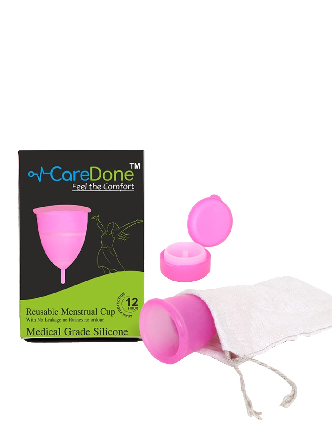 

CareDone Menstrual Cup Wash with Set of 2 Medium Reusable Menstrual Cup - Pink