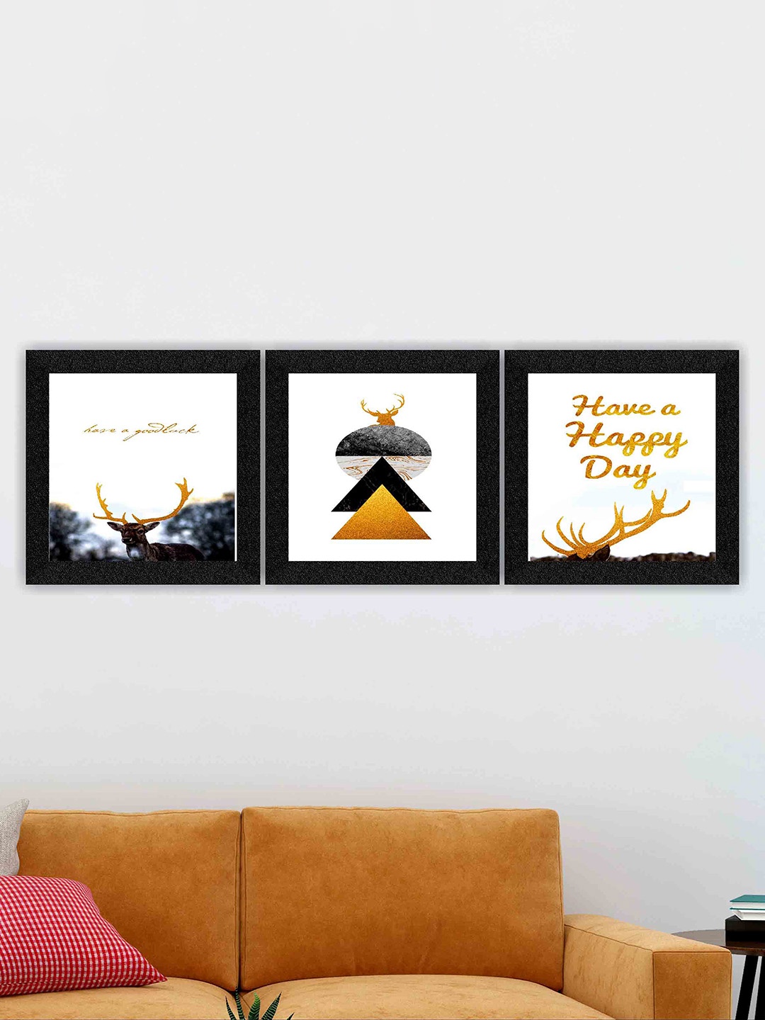 

SAF White & Black 3 Pieces Framed Painting Wall Art
