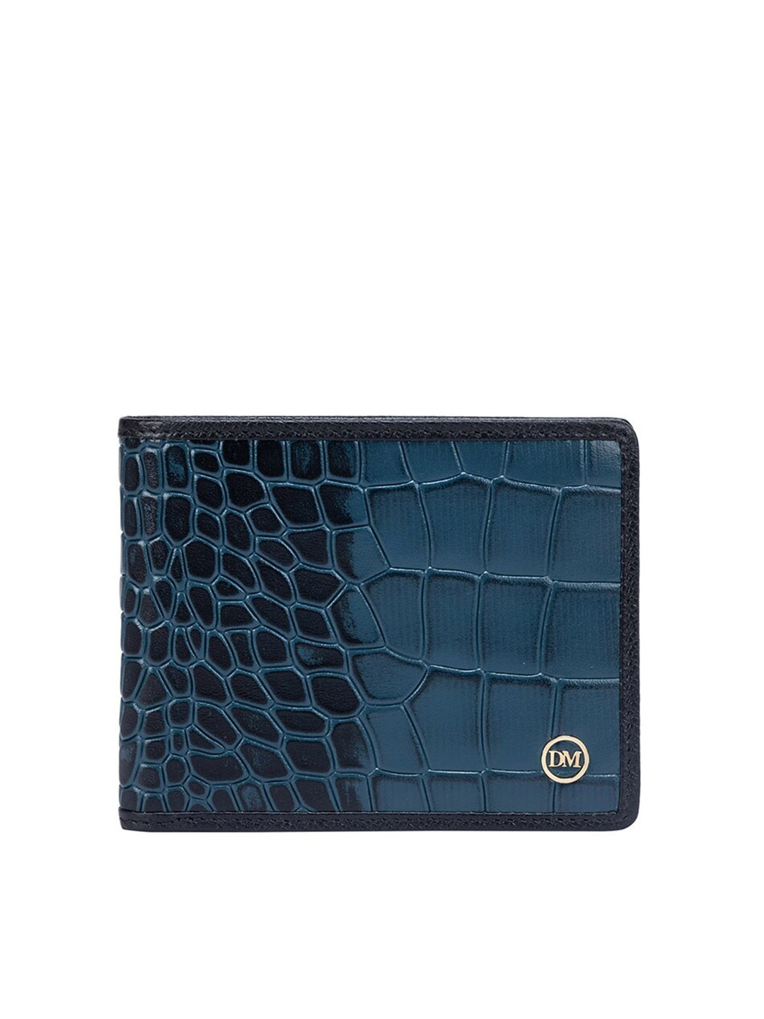 

Da Milano Textured Leather Two Fold Wallet, Blue