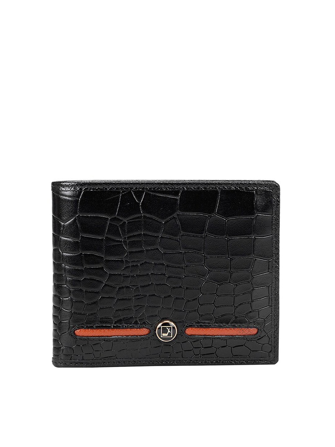 

Da Milano Textured Leather Two Fold Wallet, Black