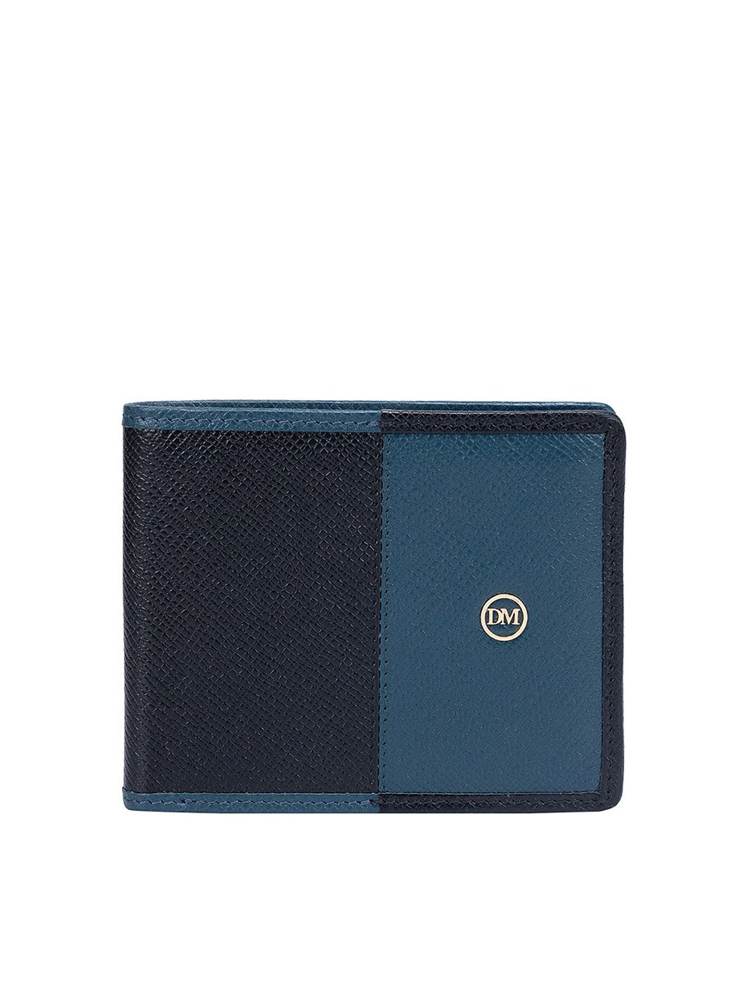 

Da Milano Colourblocked Leather Two Fold Wallet, Black