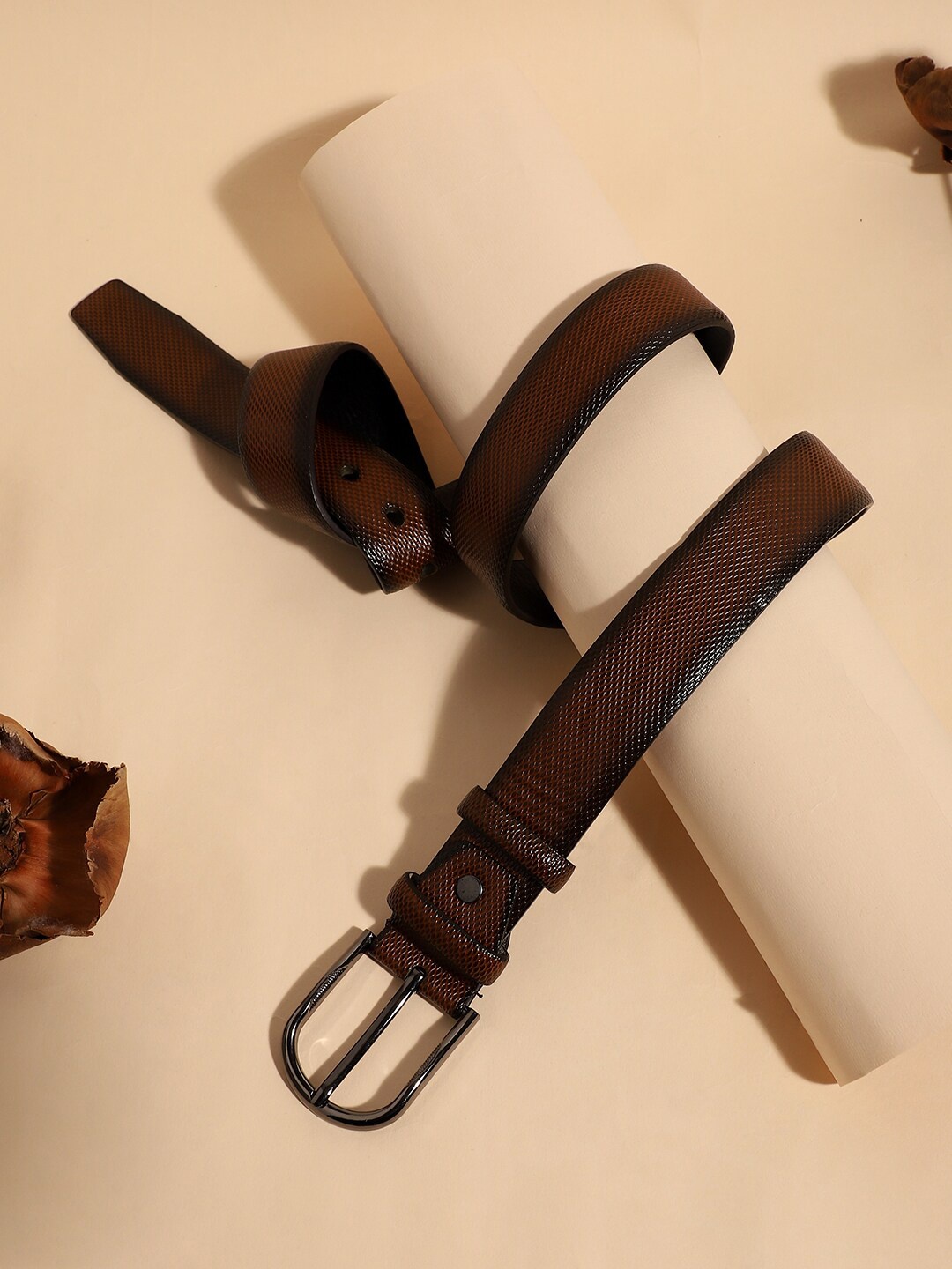 

French Accent Men Slim Casual Belt, Brown