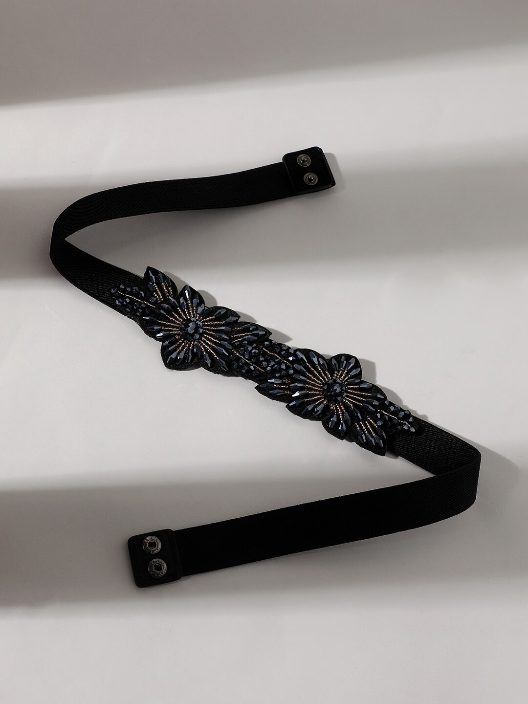 

HAUTE SAUCE by Campus Sutra Women Embellished Slim Casual Belt, Black