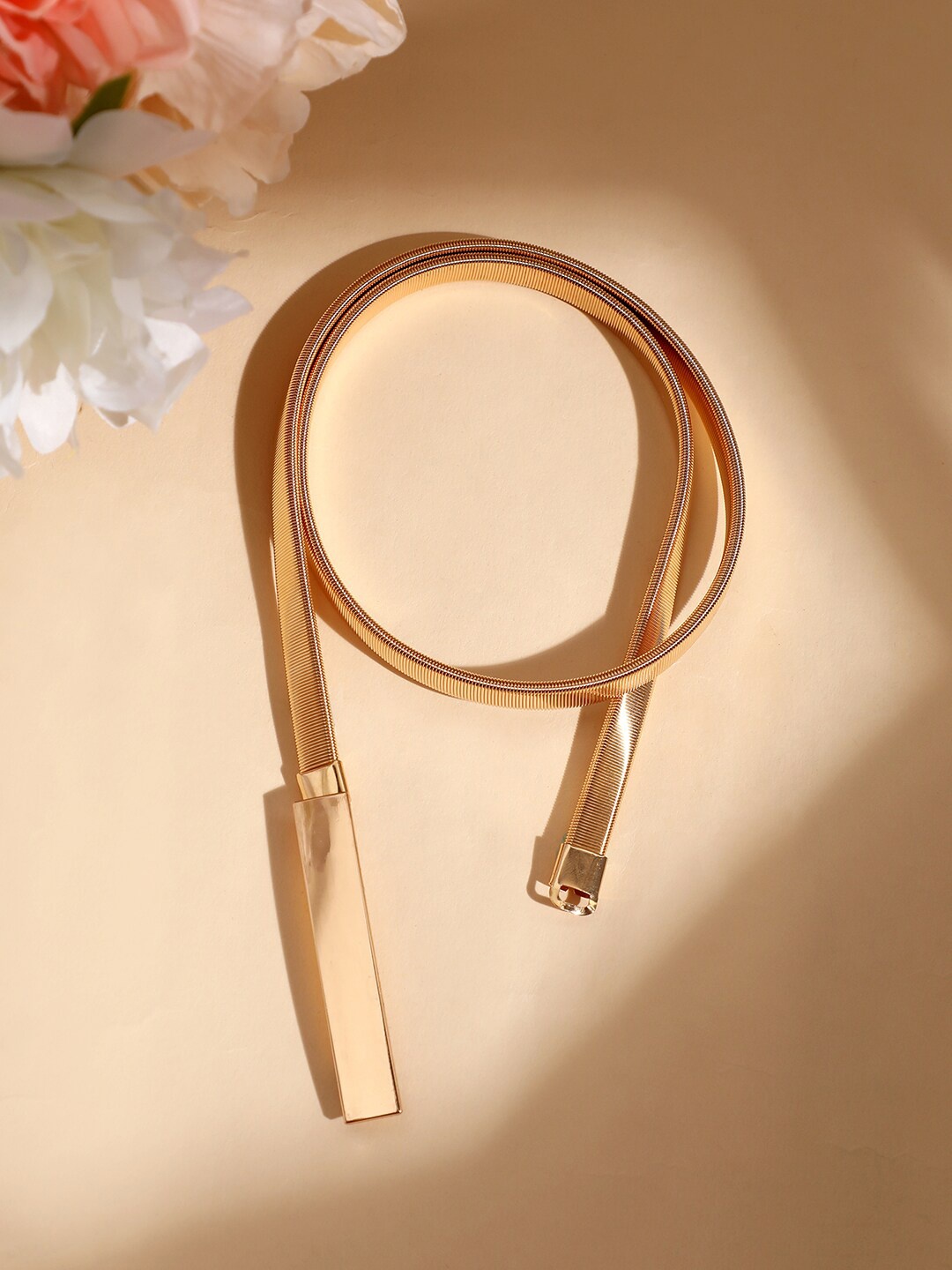 

HAUTE SAUCE by Campus Sutra Women Metal Wide Belt, Gold