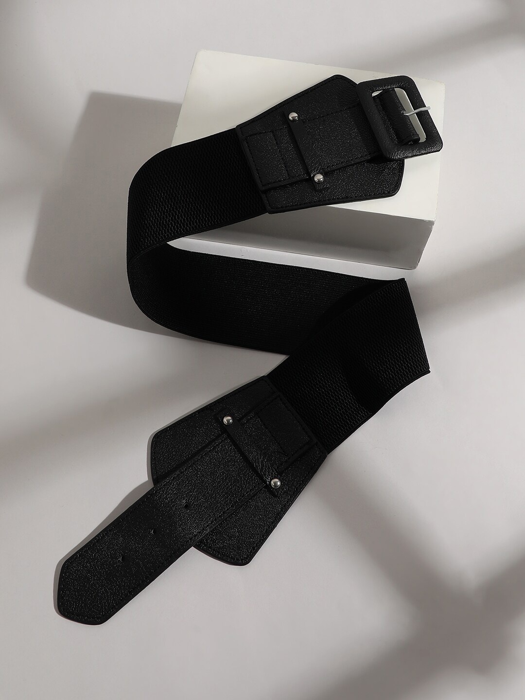 

HAUTE SAUCE by Campus Sutra Women Textured Wide Casual Belt, Black