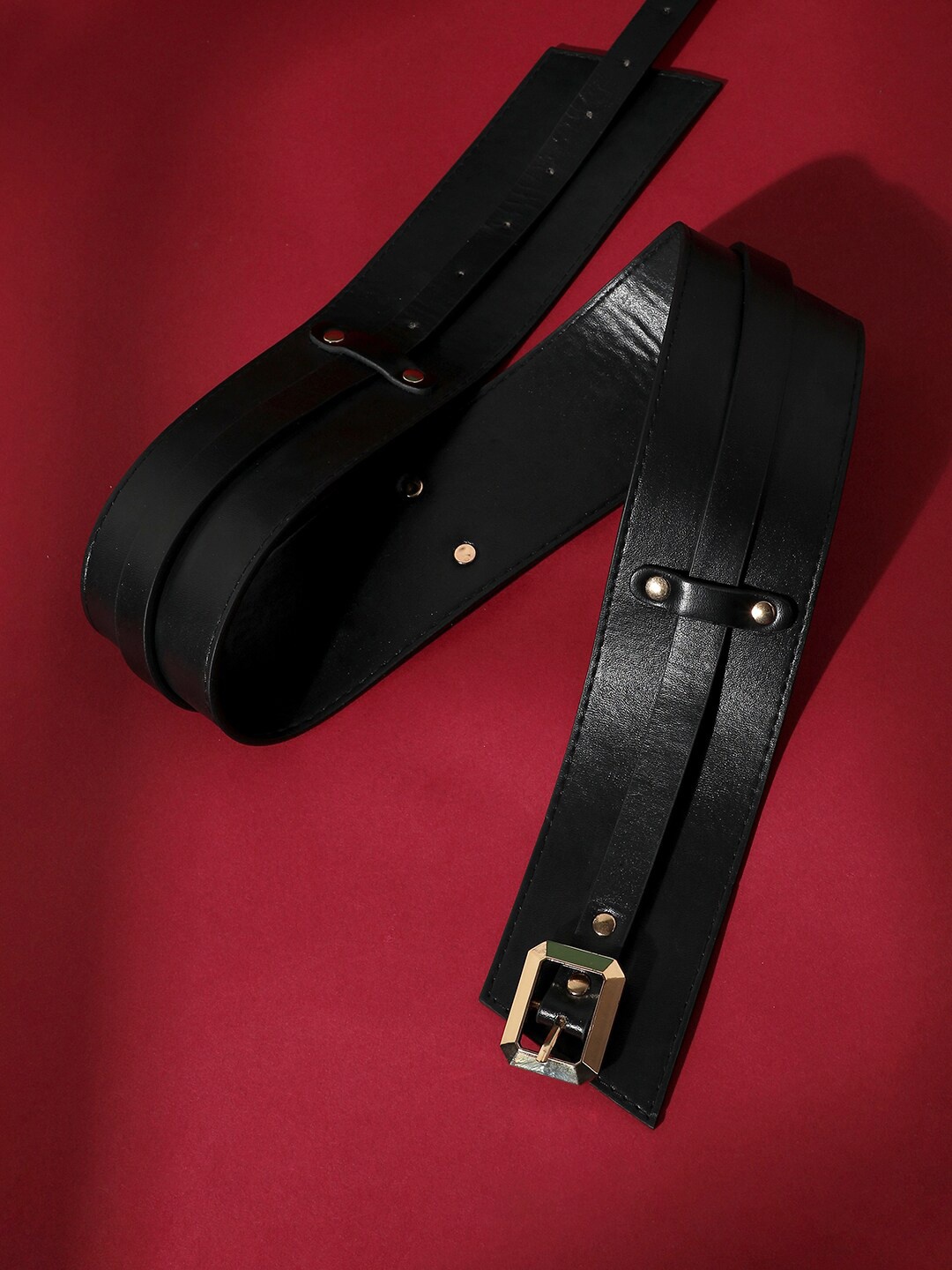 

HAUTE SAUCE by Campus Sutra Women Wide PU Belt, Black