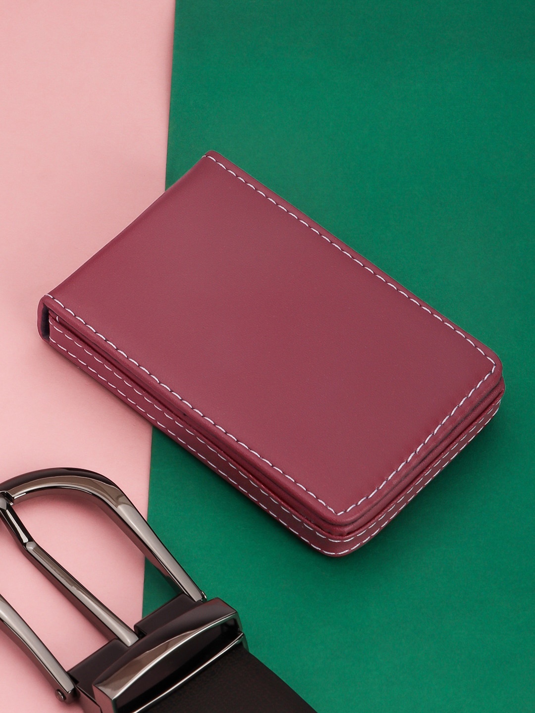 

The Roadster Lifestyle Co. Maroon Textured Card Holder
