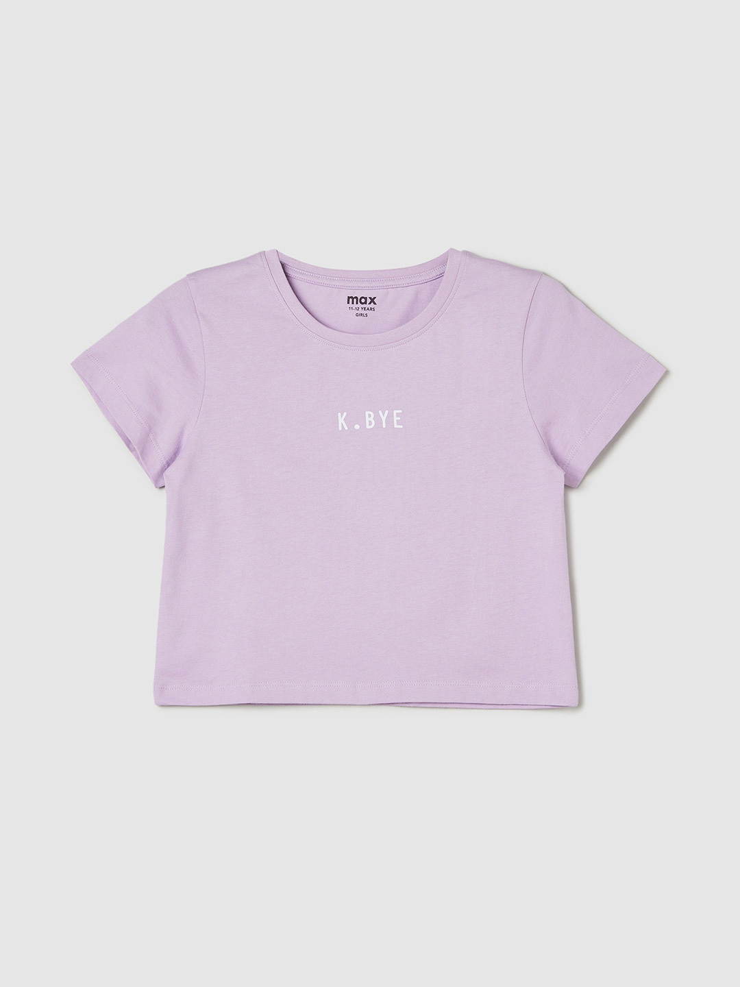

max Boys Typography Printed Pure Cotton T-shirt, Lavender