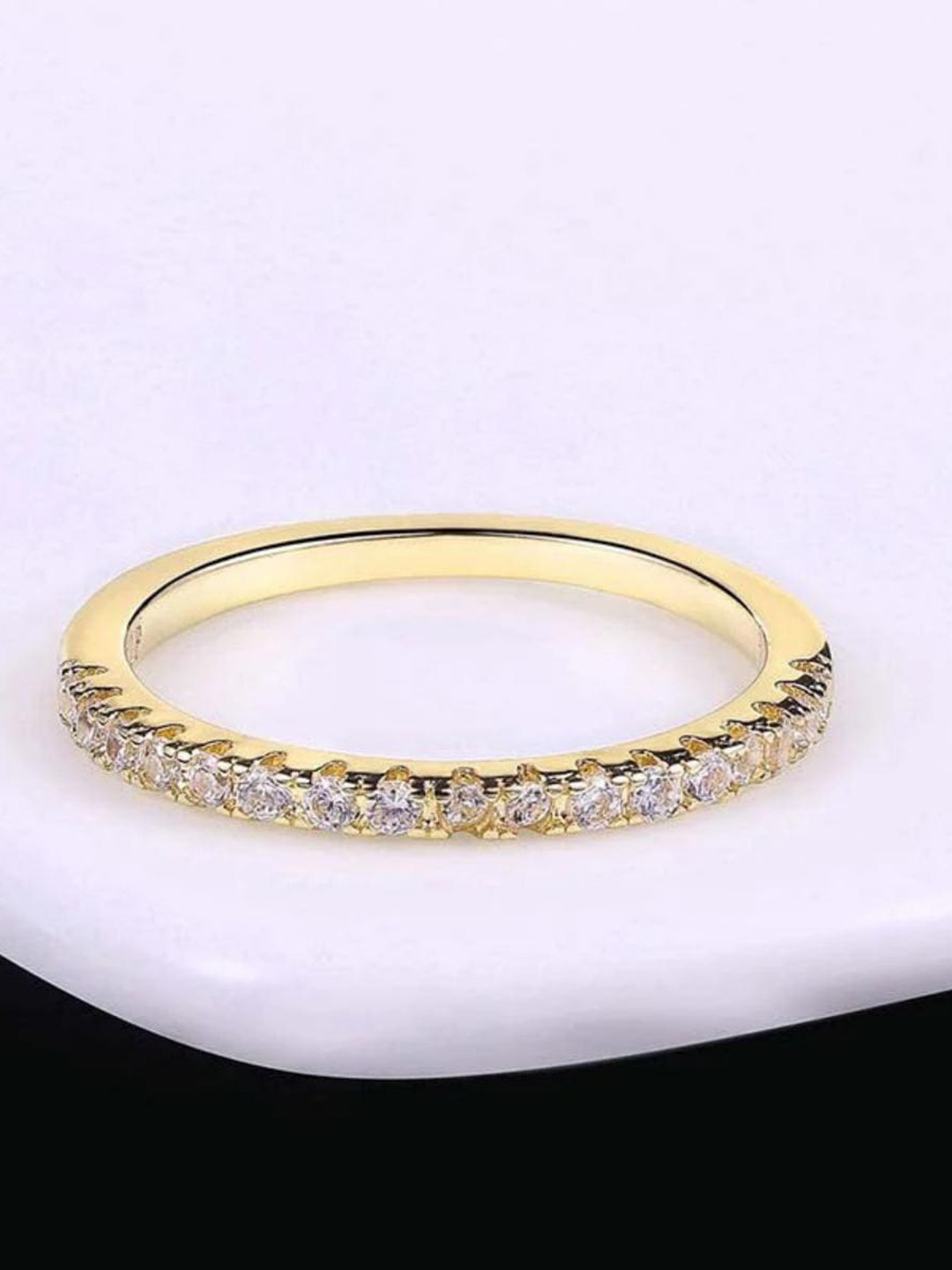 

MYKI Gold-Plated CZ-Studded Finger Ring