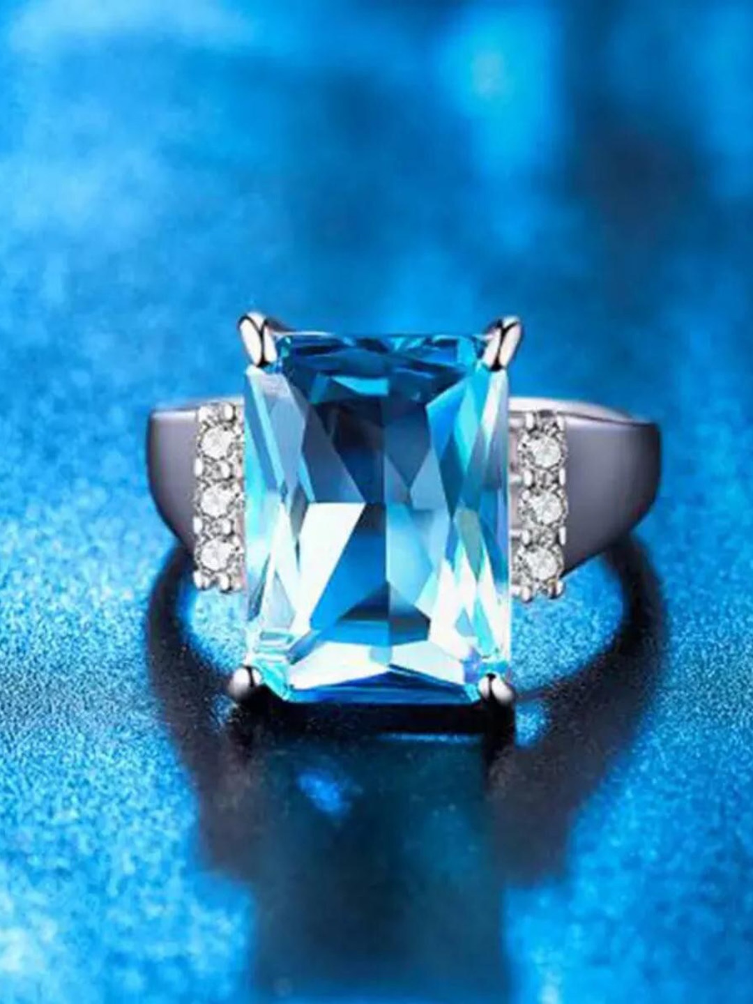 

MYKI Silver-Plated CZ-Studded Finger Ring