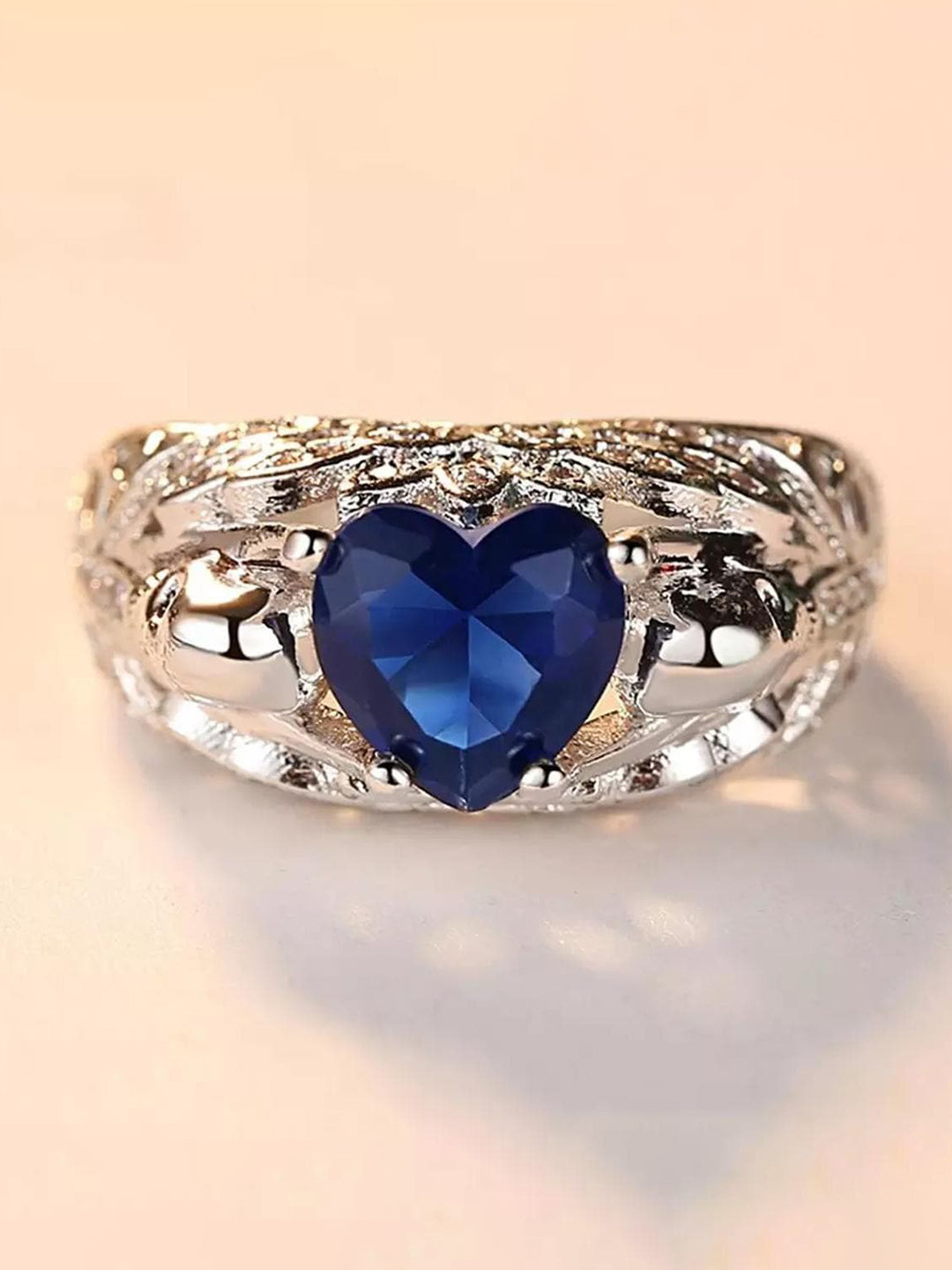 

MYKI Silver-Plated CZ-Studded Finger Ring