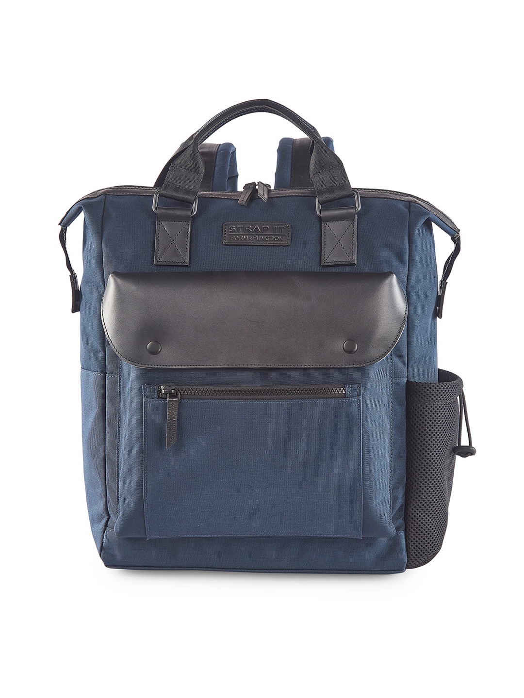 

STRAP IT Contrast Detail Backpack with Reflective Strip, Blue