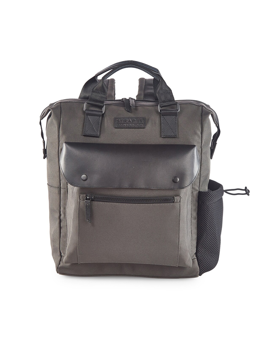 

STRAP IT Contrast Detail Backpack with Reflective Strip, Grey