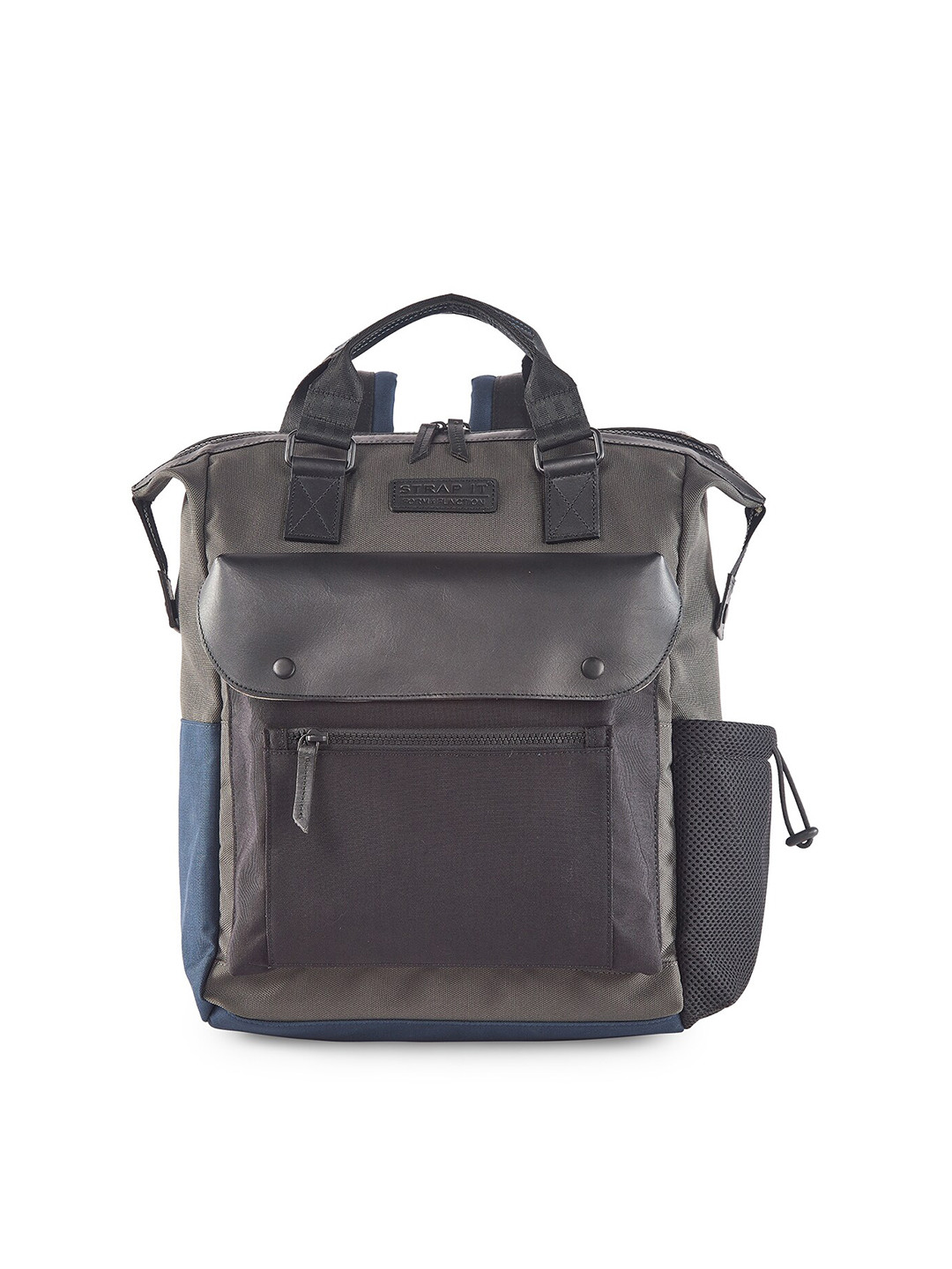 

STRAP IT Contrast Detail Backpack with Reflective Strip, Grey