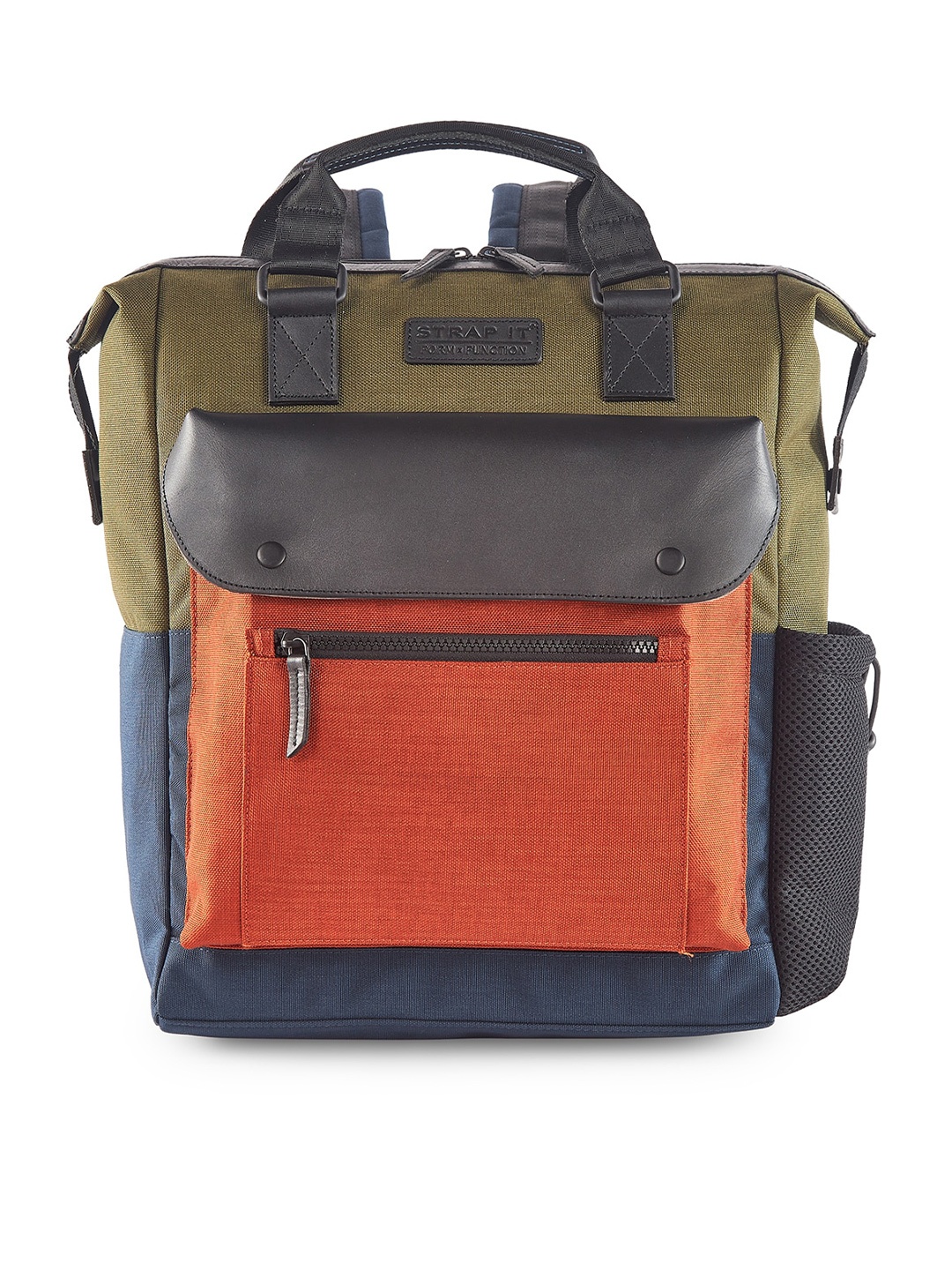 

STRAP IT Contrast Detail Backpack with Reflective Strip, Rust