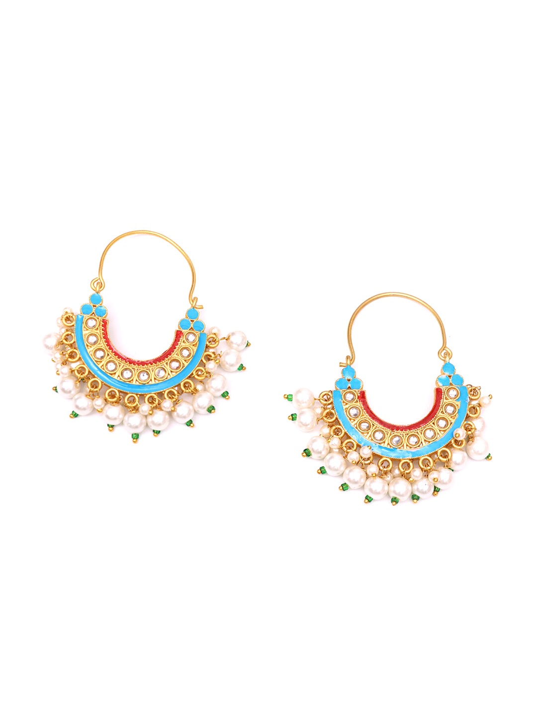 

Ozanoo Floral Gold-Plated Hoop Earrings, Blue