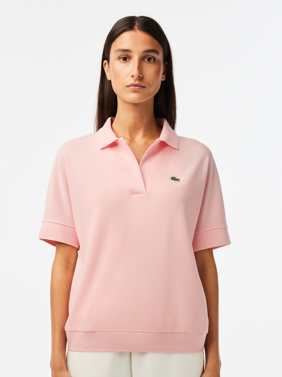 

Lacoste Polo Collar Relaxed Fit T-shirt, Pink