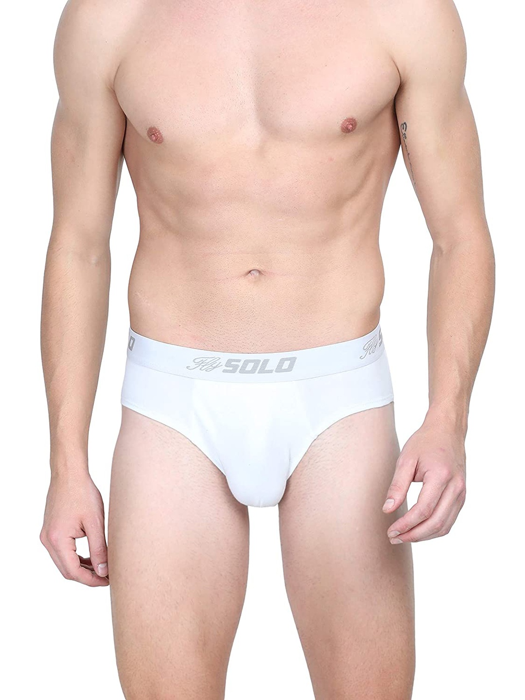 

SOLO Men Pure Cotton Basic Briefs Vigour-White-75