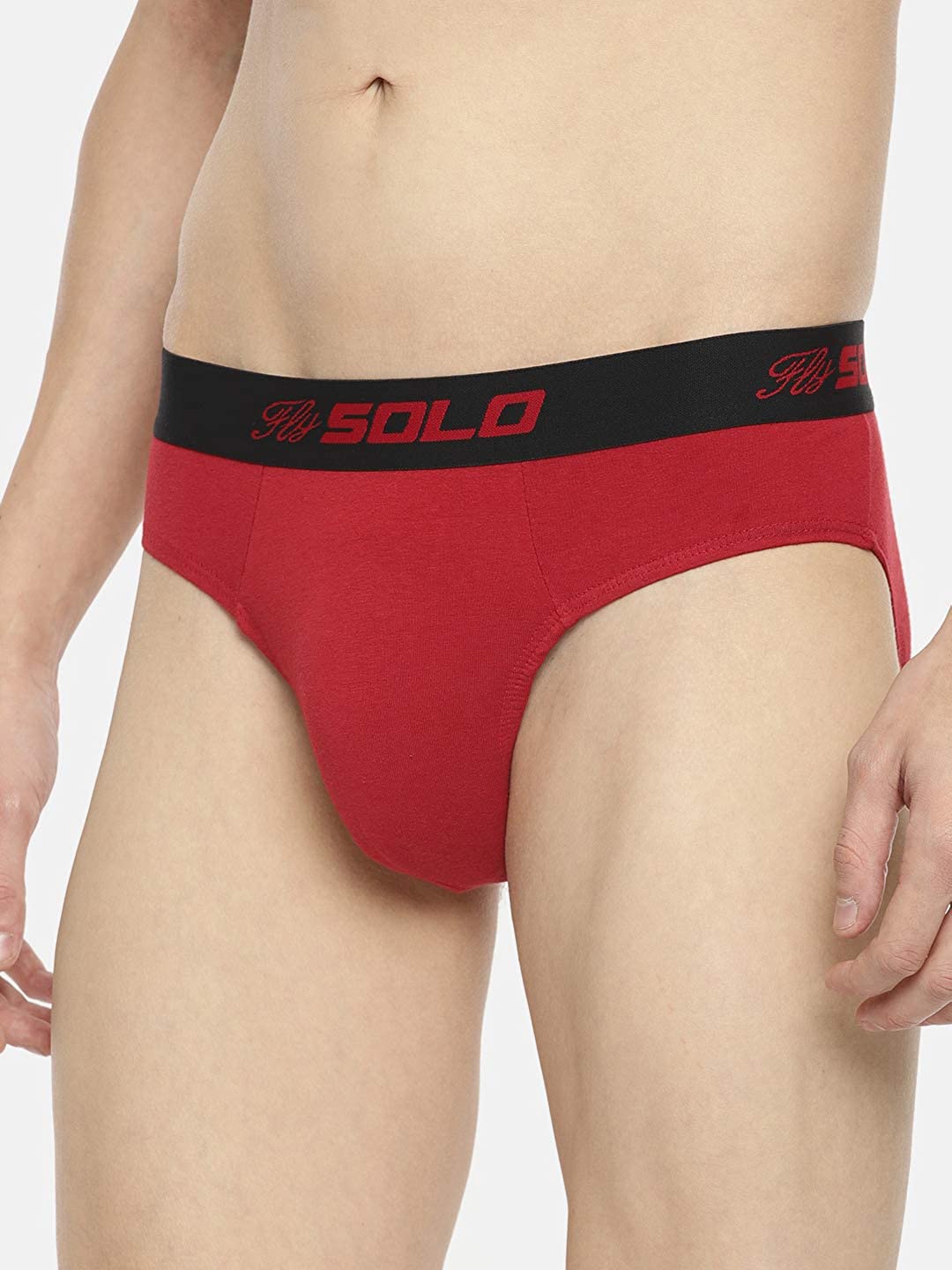 

SOLO Men Cotton Basic Brief igour-RD-75, Red