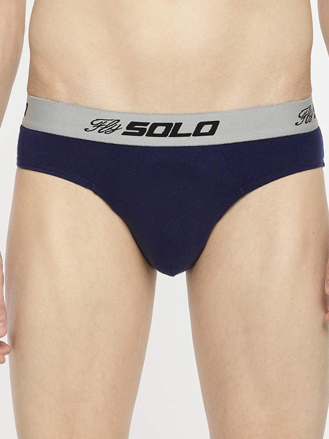 

SOLO Men Ultra Soft Mid-Rise Basic Briefs Vigour-NV-75, Navy blue