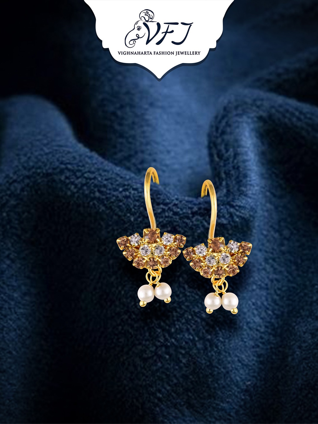 

Vighnaharta Gold-Plated Drop Earrings