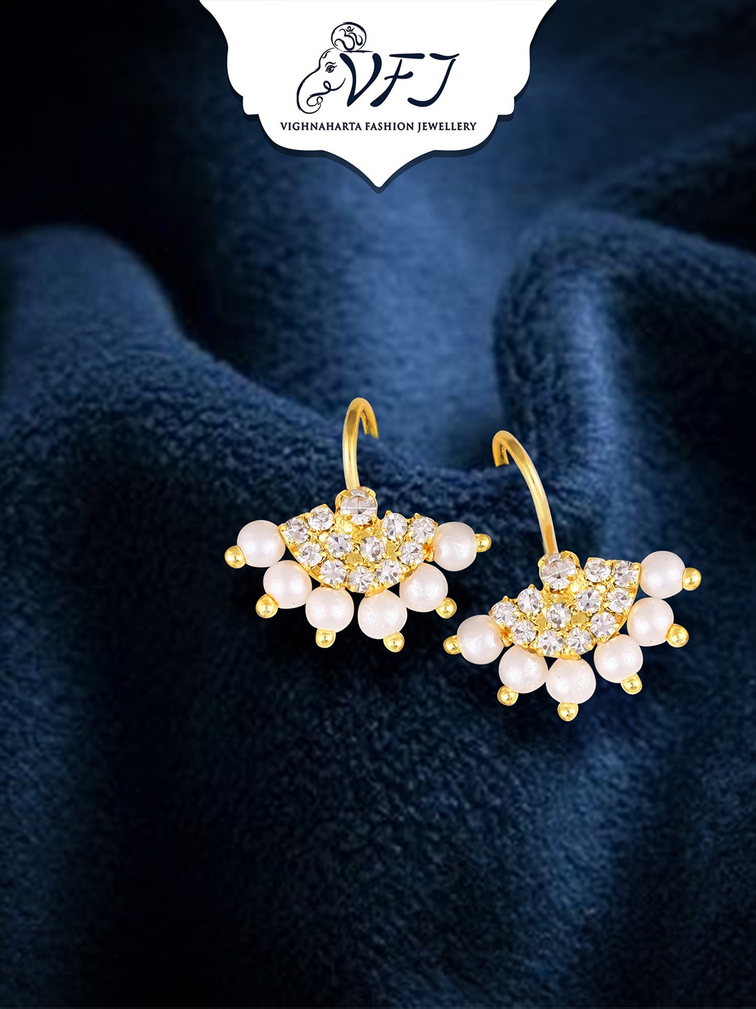 

Vighnaharta Gold-Plated Drop Earrings