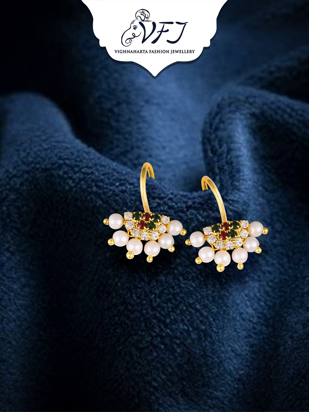 

Vighnaharta Gold-Plated Drop Earrings
