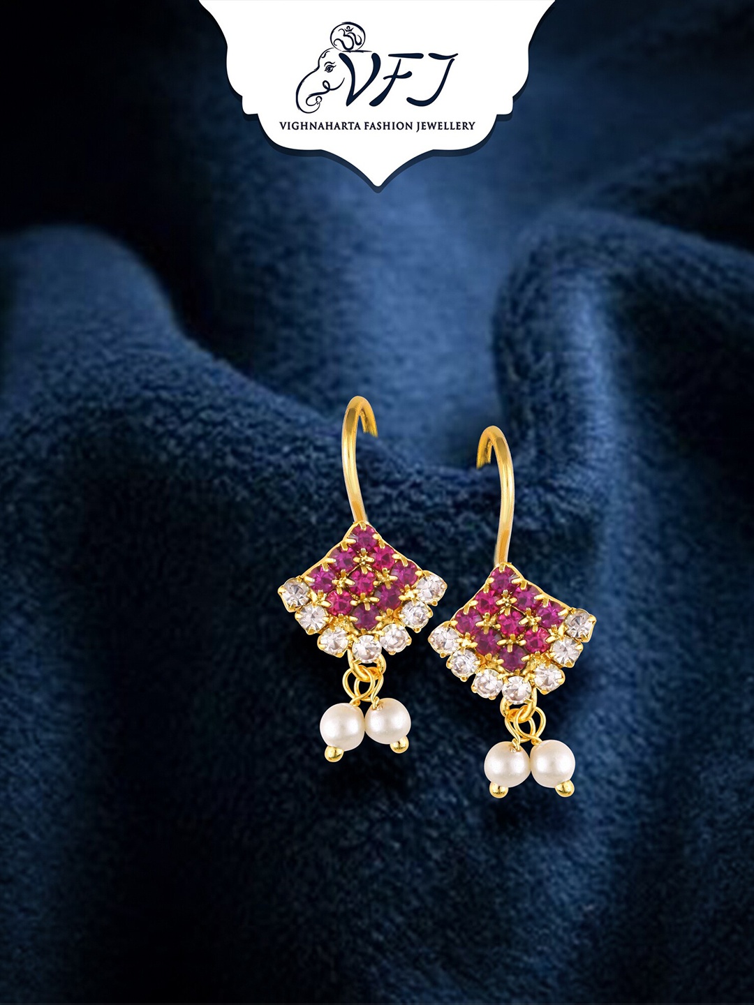 

Vighnaharta Gold-Plated Drop Earrings