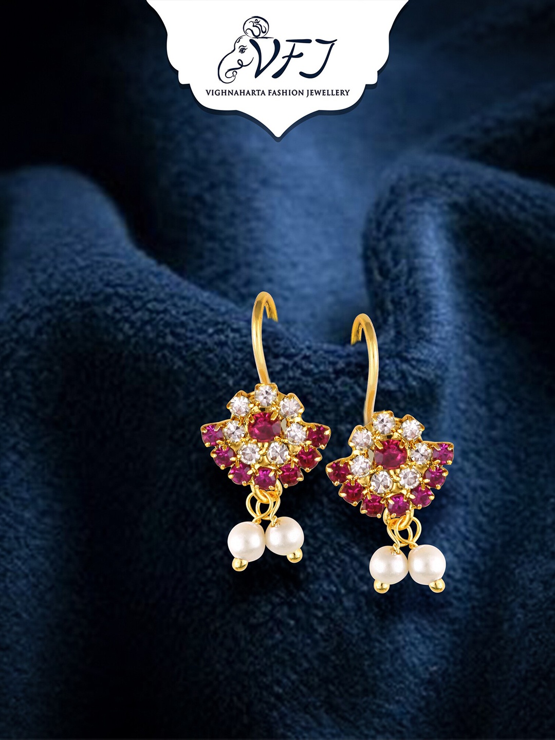 

Vighnaharta Gold-Plated Teardrop Shaped Ear Cuff