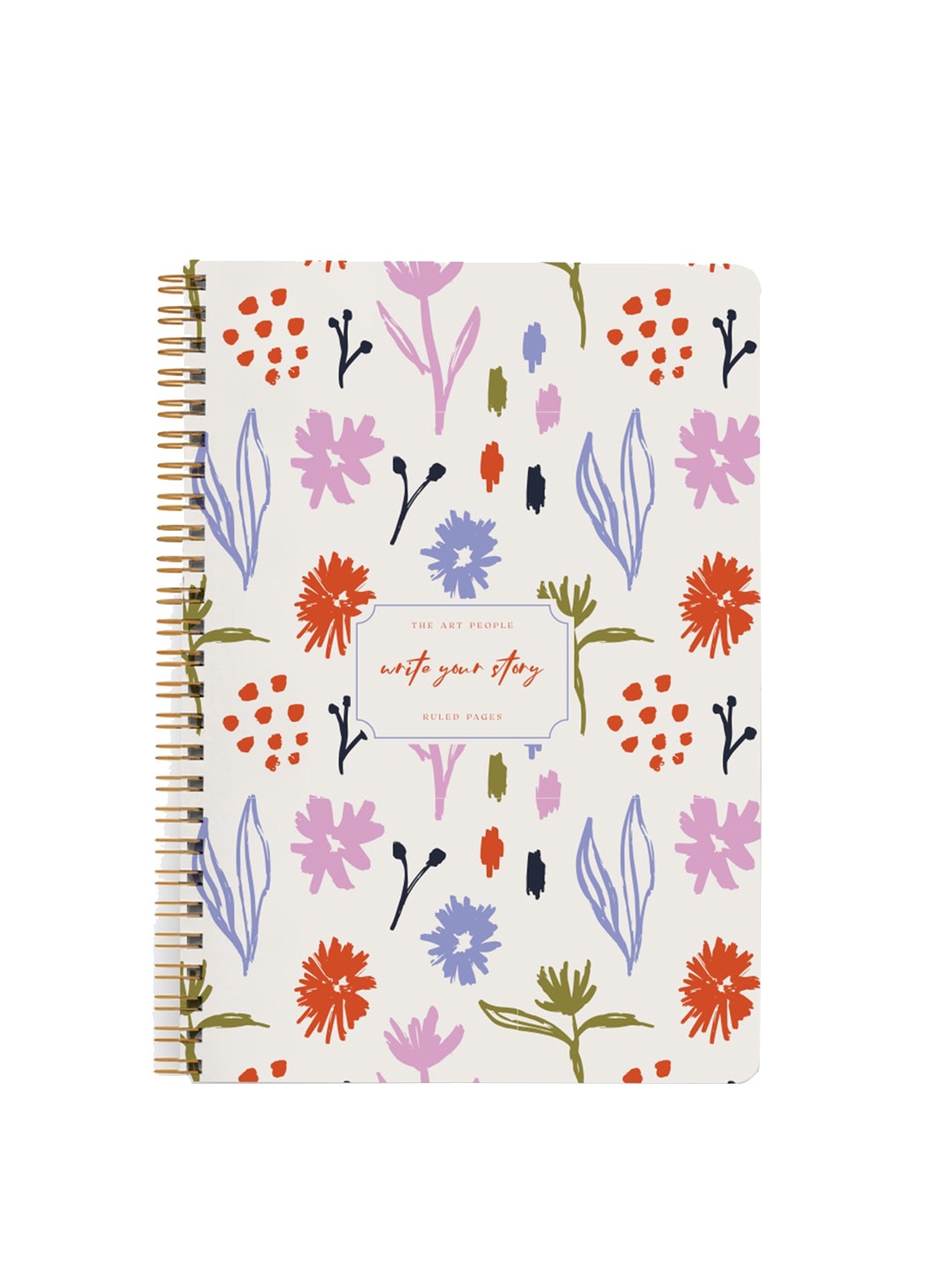 

The Art People Floral Printed Double Spiral Bounded Ruled Notebook, White