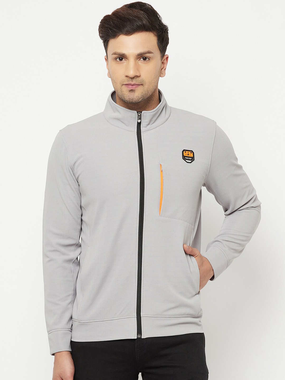 

GLITO Mock Collar Sporty Jacket, Grey