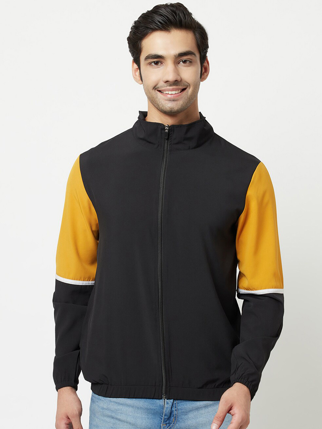 

GLITO Colourblocked Bomber Jacket, Mustard