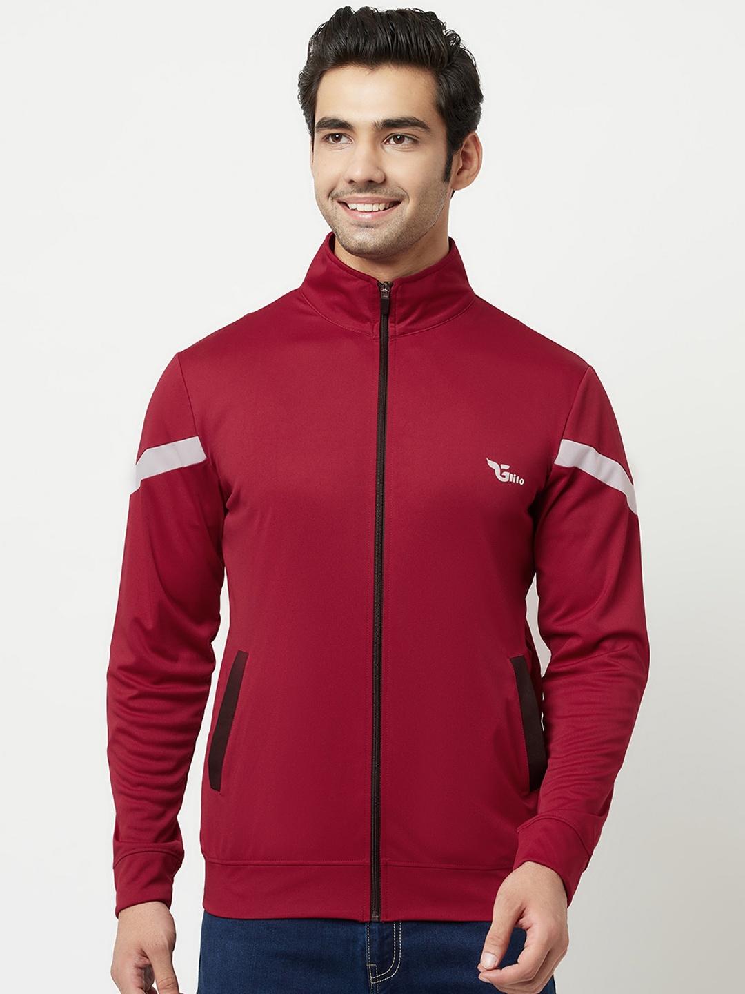 

GLITO Stretchable Sporty Jacket, Maroon