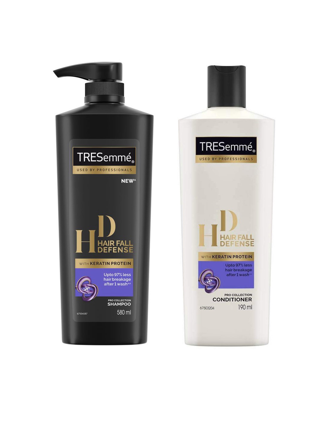 

TRESemme Set of Hair Fall Defense Shampoo 580ml & Conditioner 190ml, Black