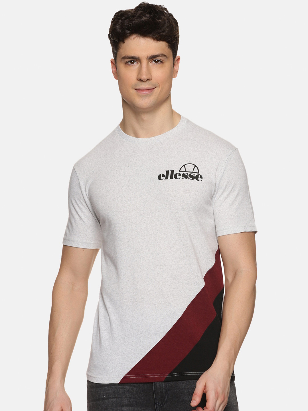 

UrGear Colourblocked Pure Cotton T-shirt, Grey