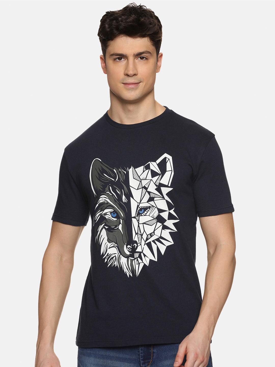 

UrGear Graphic Printed Round Neck Regular Fit Pure Cotton T Shirt, Black
