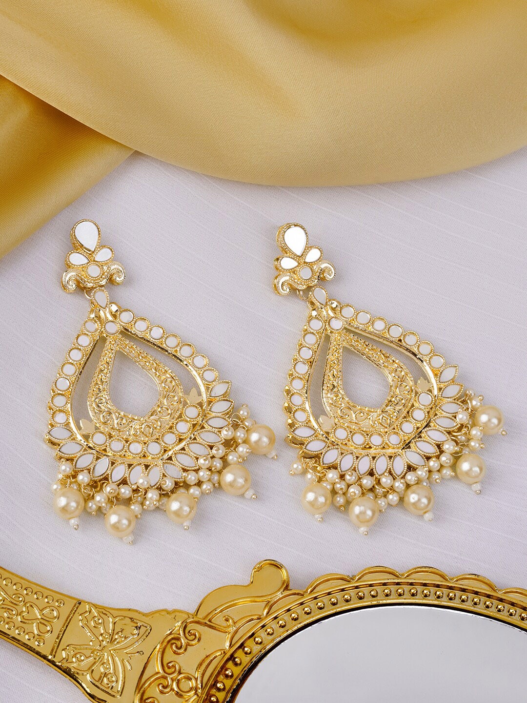 

TEEJH Crescent Shaped Drop Earrings, Gold