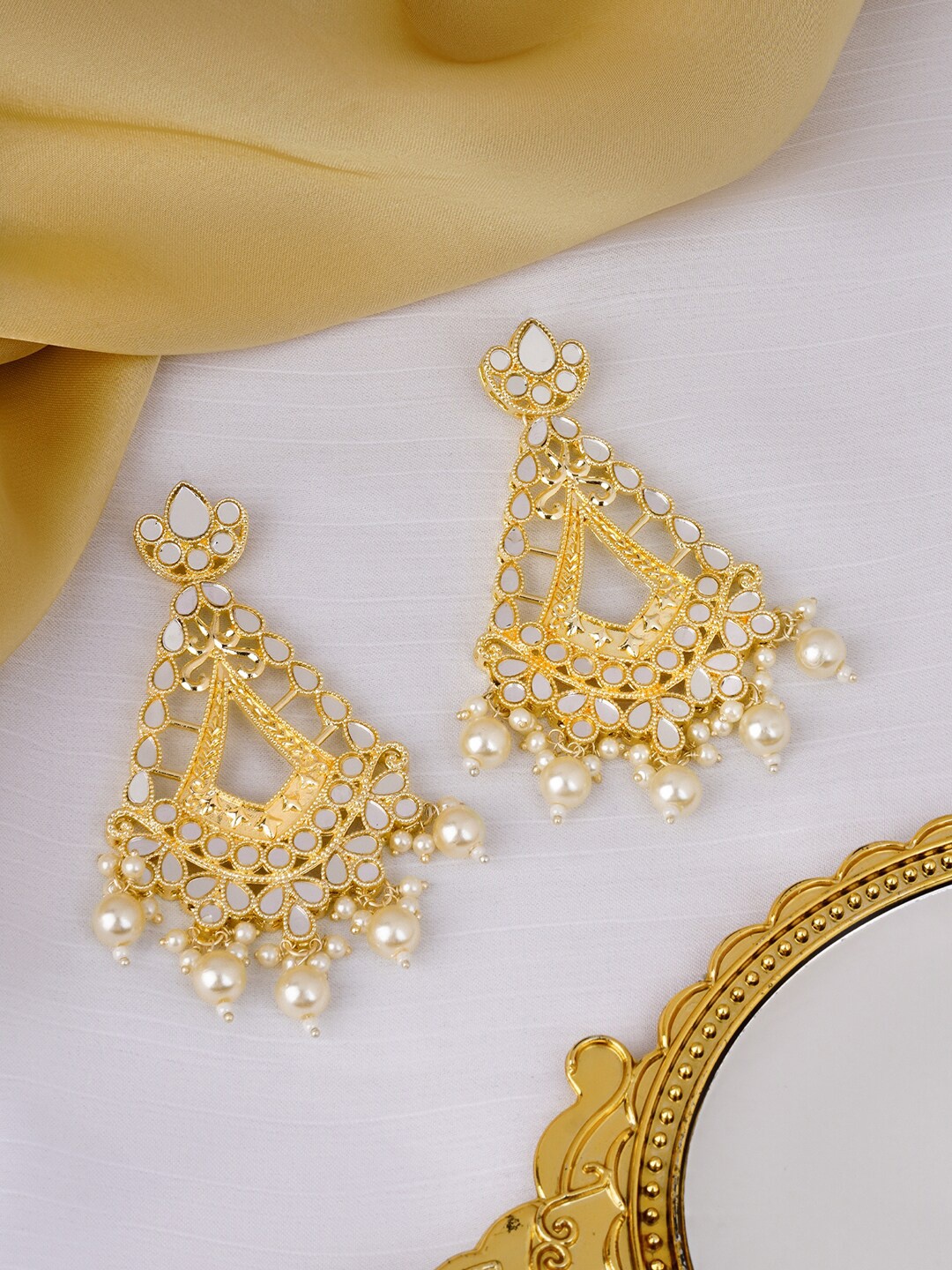 

TEEJH Crescent Shaped Drop Earrings, Gold