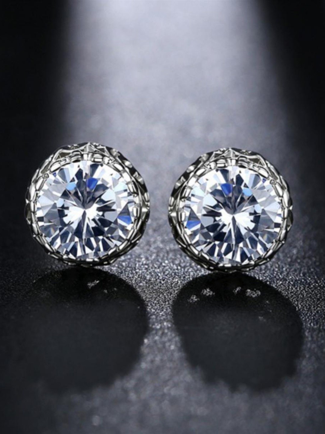 

MYKI Silver-Plated Cubic Zirconia Studs Earrings