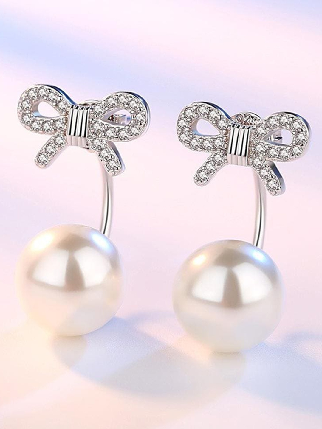

MYKI Silver-Toned Stainless Steel Contemporary Studs Earrings