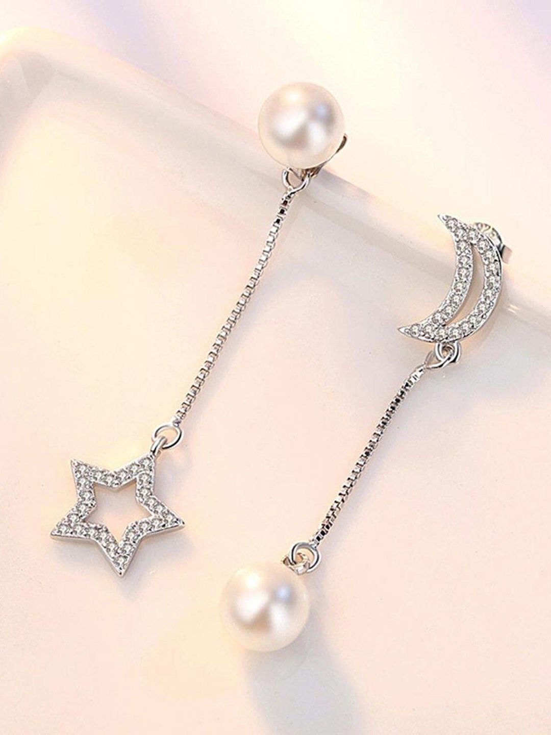 

MYKI Silver-Plated Cubic Zirconia Drop Earrings