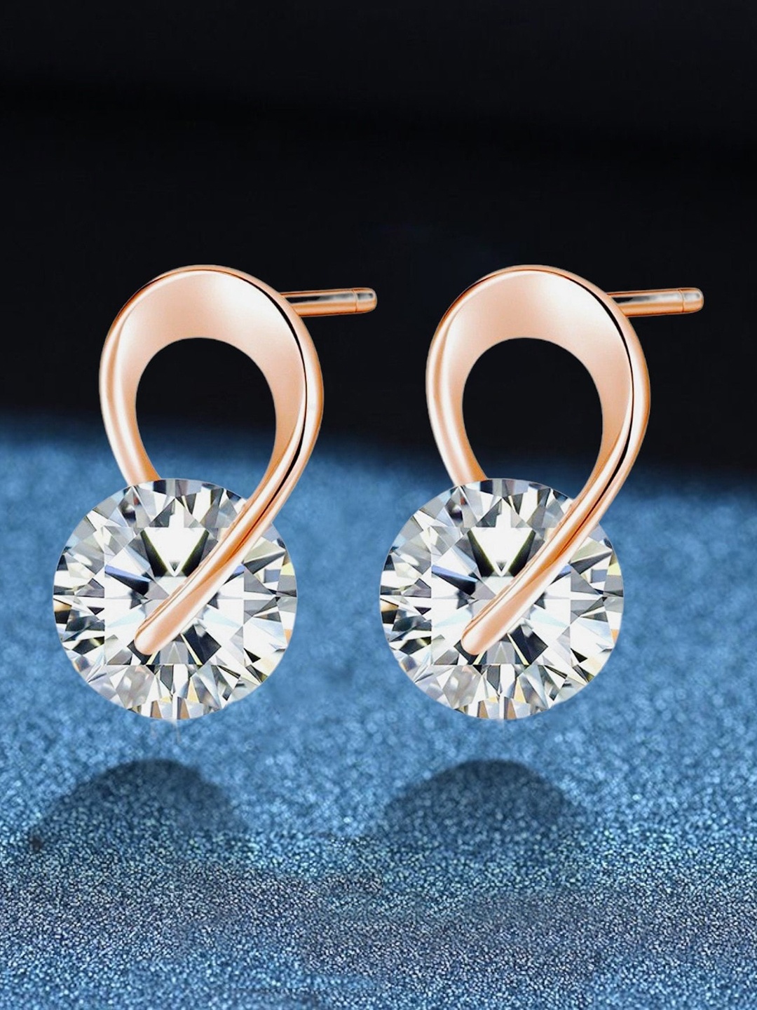 

MYKI Rose Gold-Plated Contemporary Drop Earrings