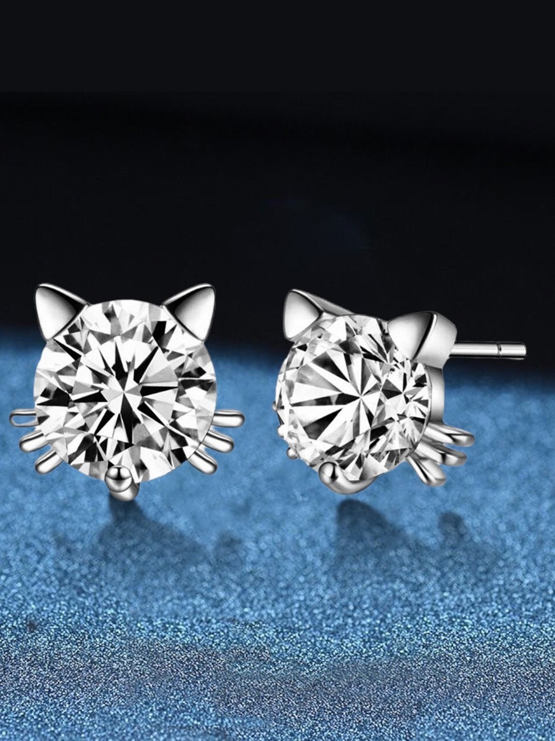 

MYKI Silver-Toned Stainless Steel Contemporary Studs Earrings