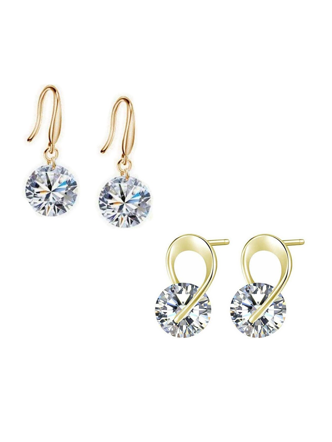 

MYKI Gold Plated Set Of 2 Contemporary Drop Earrings