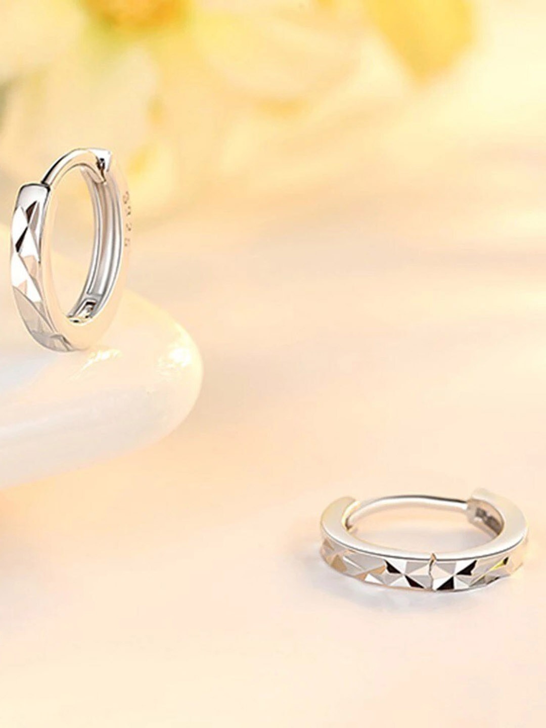 

MYKI Silver-Toned Contemporary Hoop Earrings