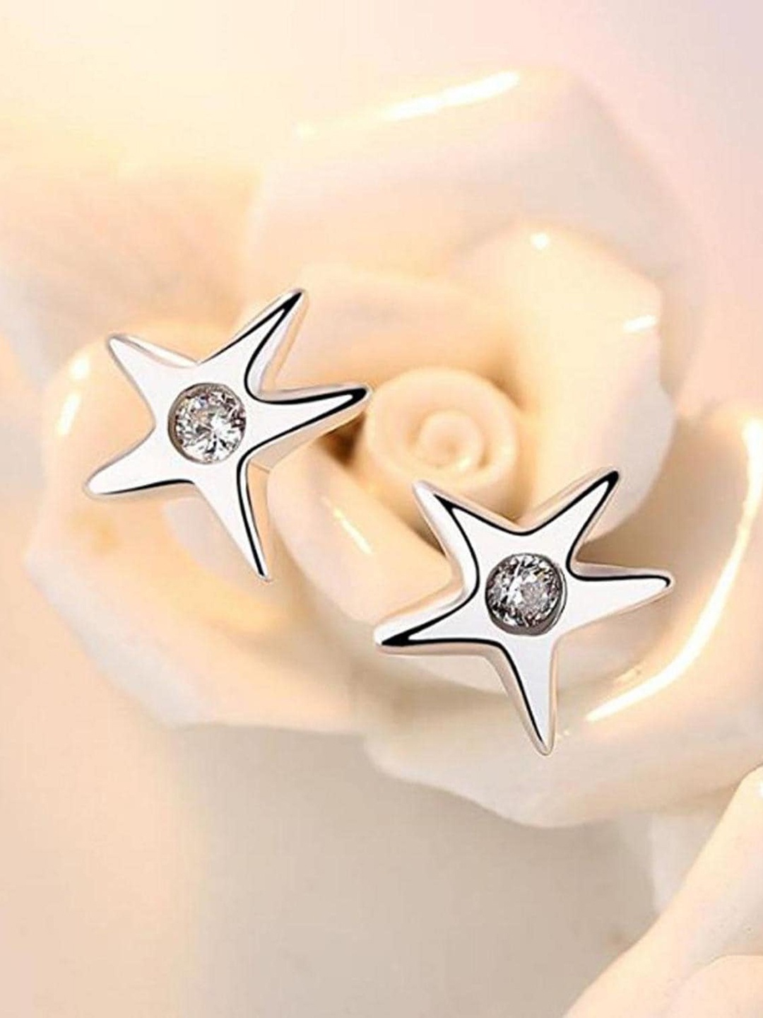 

MYKI Silver-Toned Contemporary Studs Earrings